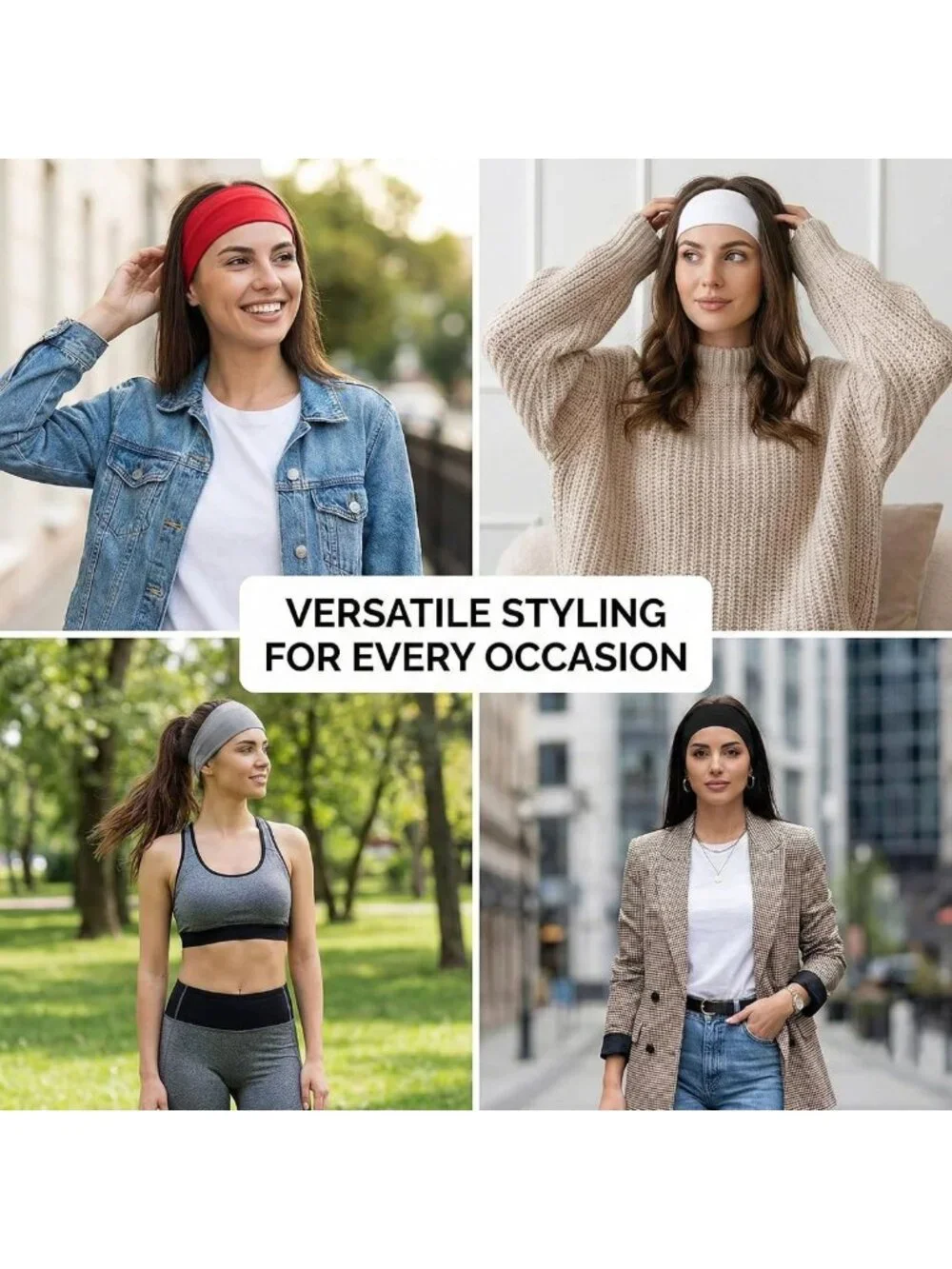Wide Non-Slip Workout Headbands for Women | Sweat-Wicking Hair Accessories